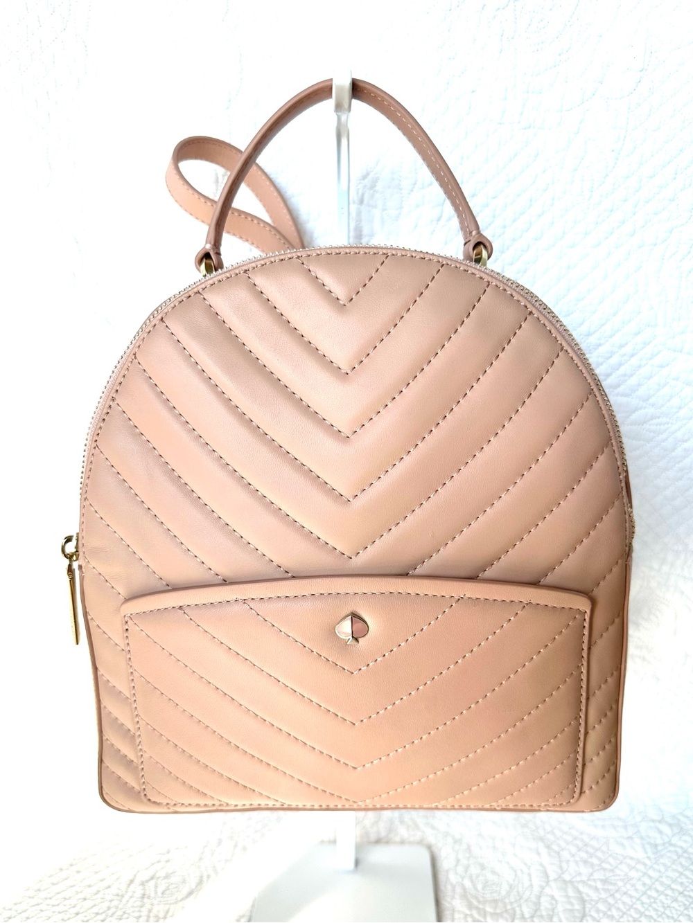 kate spade Quilted Chevron Mini Backpack - Beige